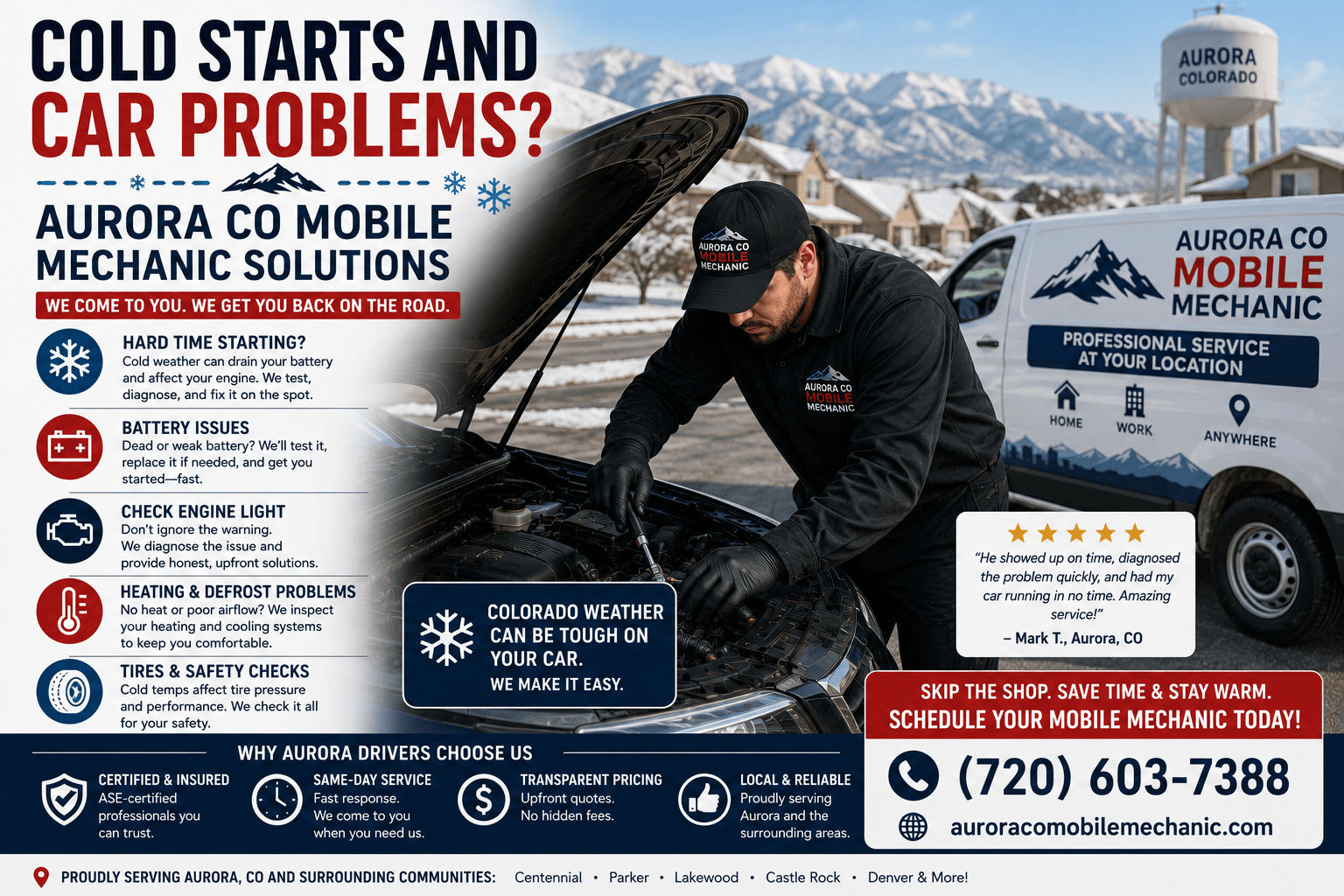 Mobile mechanic services for winter car issues